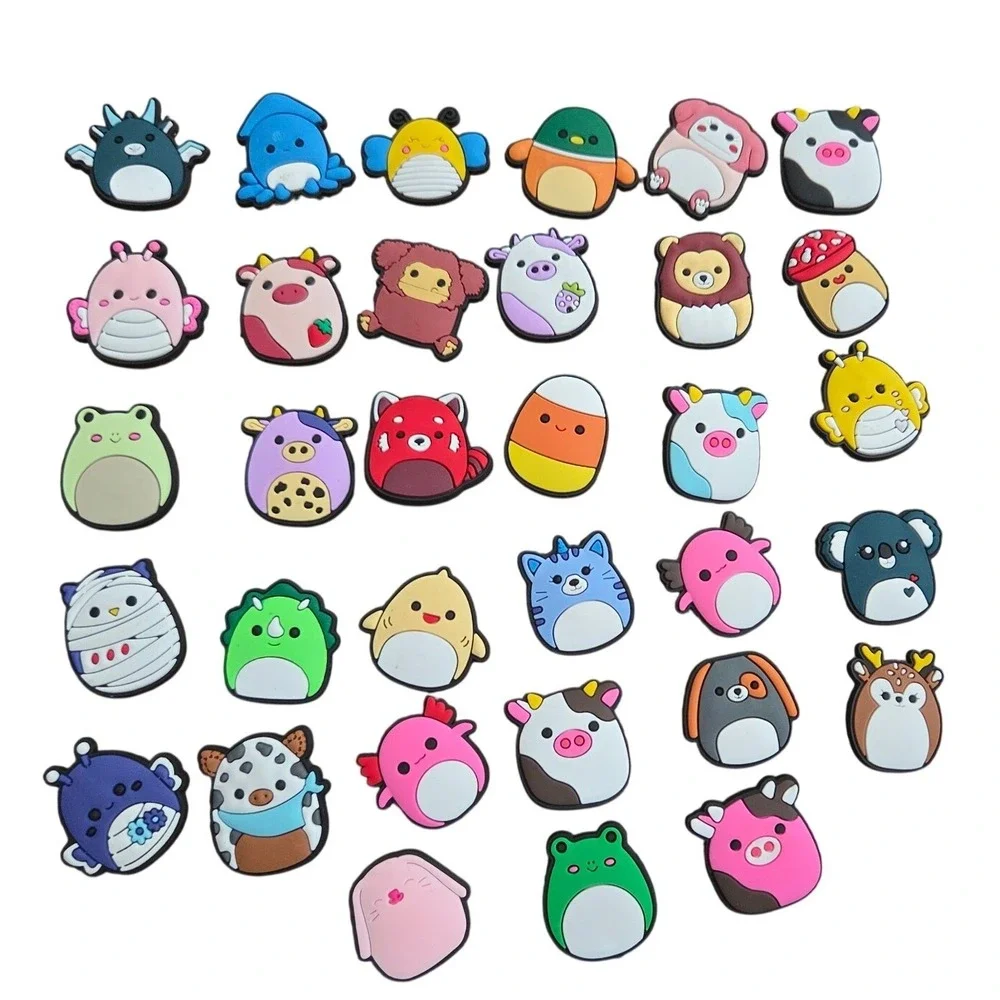 33pc‎ Squishmallows Inspired Shoe Charms for Clogs Kids Animal PVC Pins Set